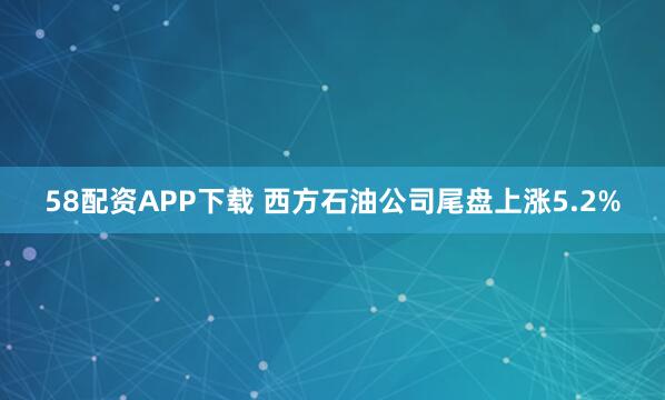 58配资APP下载 西方石油公司尾盘上涨5.2%